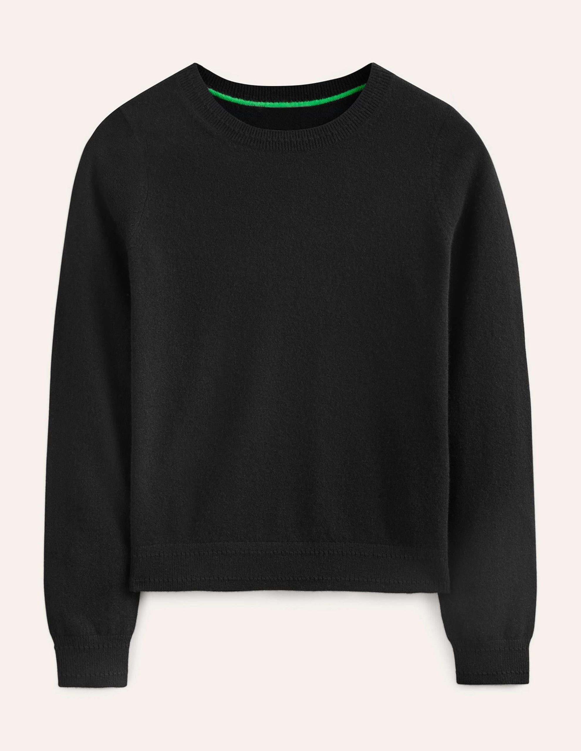 Eva Cashmere Crew Neck Sweater-Black - Image 5