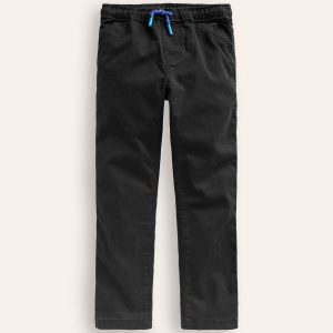Slim Pull On Trousers-Black