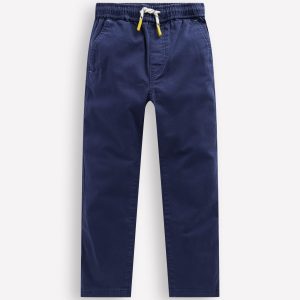 Slim Pull On Trousers-College Navy Twill