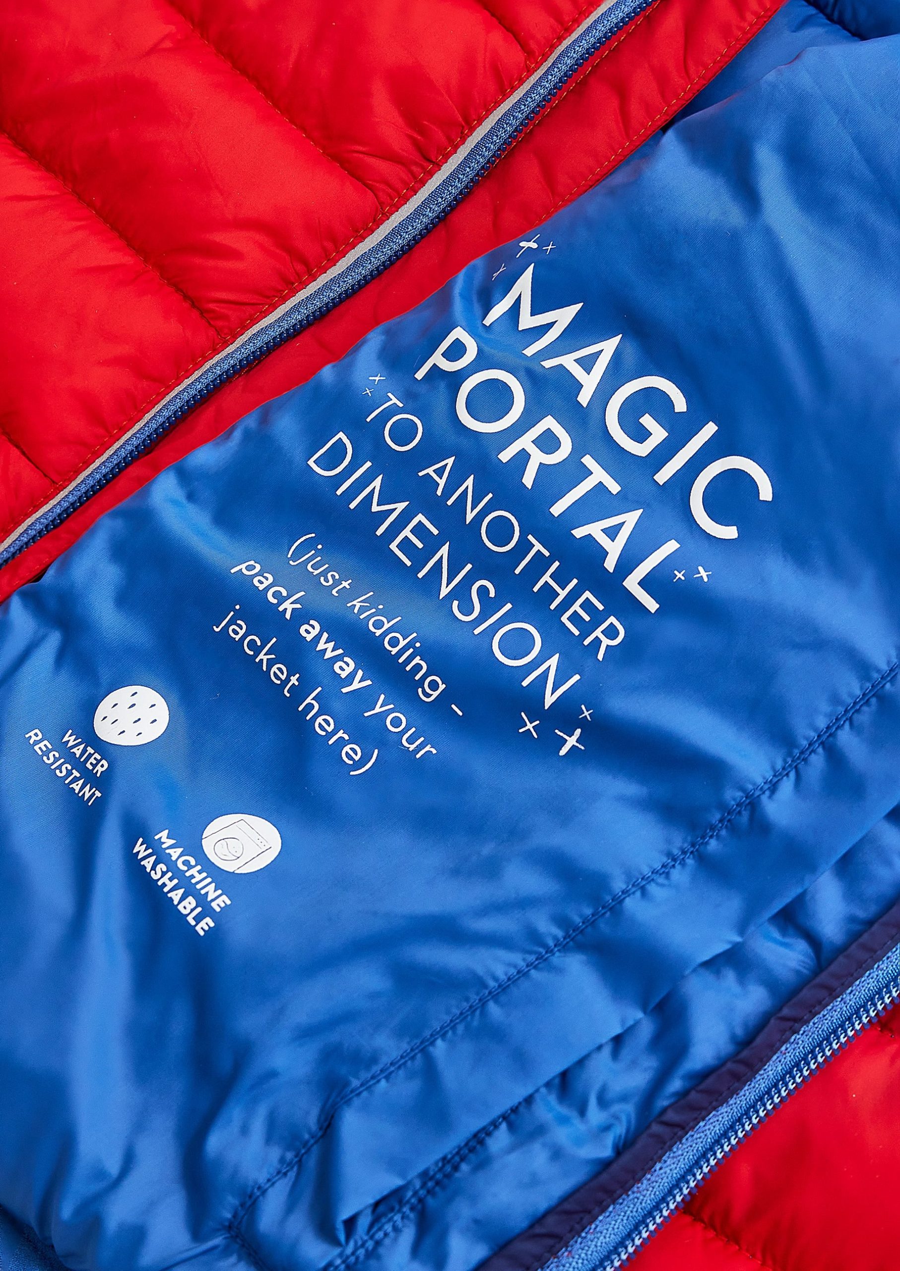 Pack-Away Padded Jacket-Red - Image 3