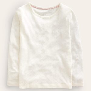 Long Sleeve Pointelle Top-Soft Ivory