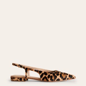 Cut Out Sling Back Flats-Leopard