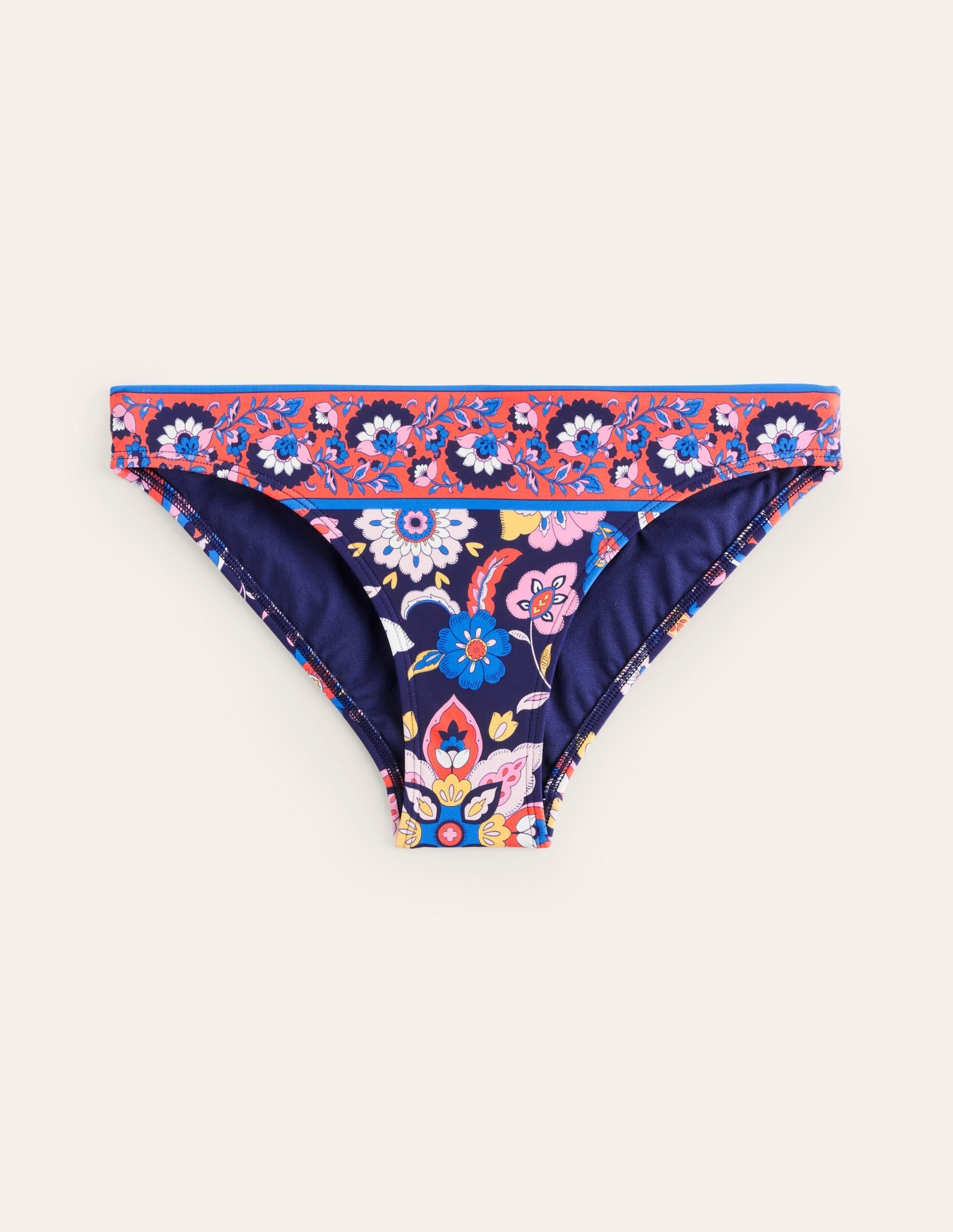 Classic Bikini Bottoms-Mandarin Red. Botanical Sprig - Image 5