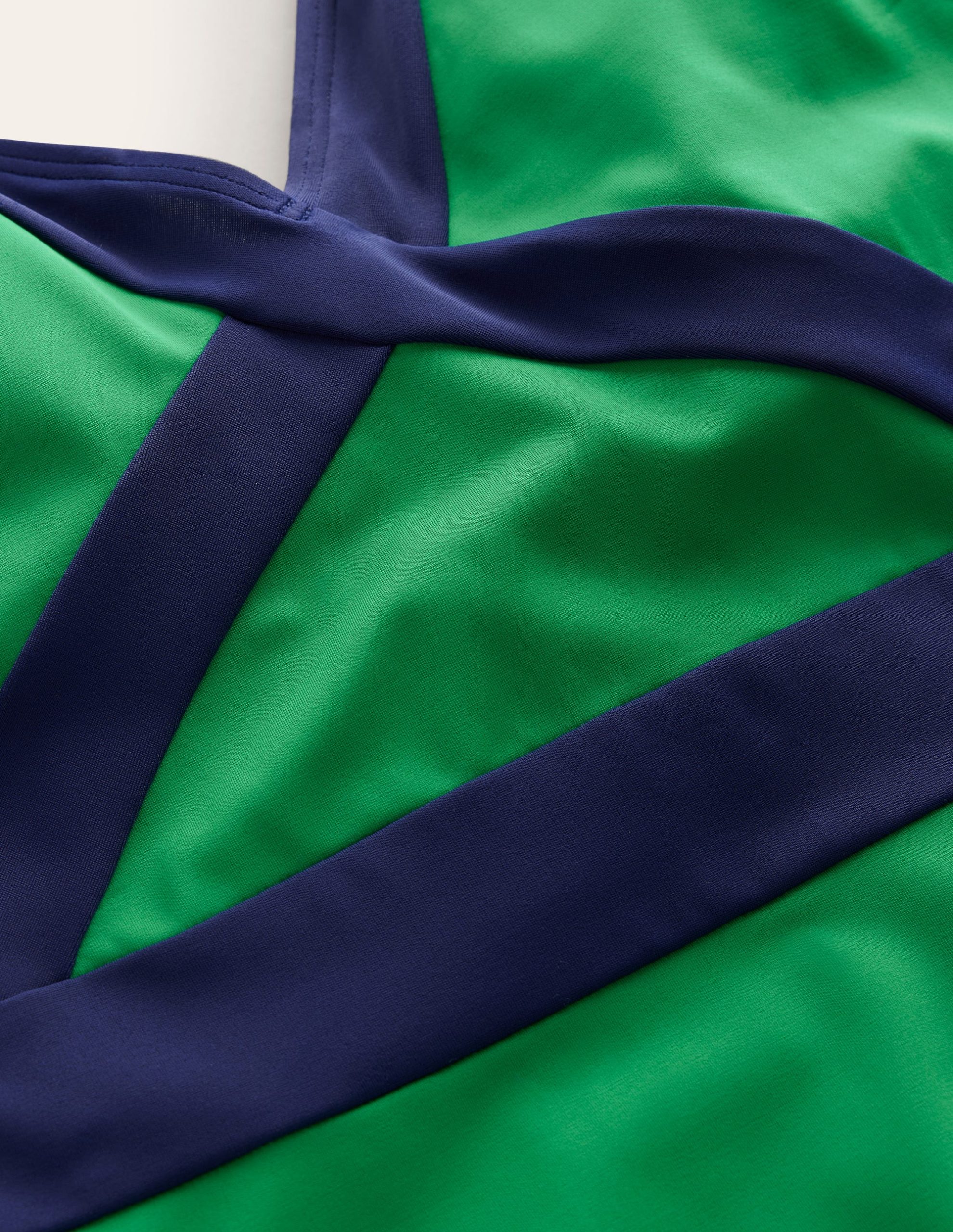 Kefalonia Halterneck Swimsuit-Bright Green/ Navy Colourblock - Image 7