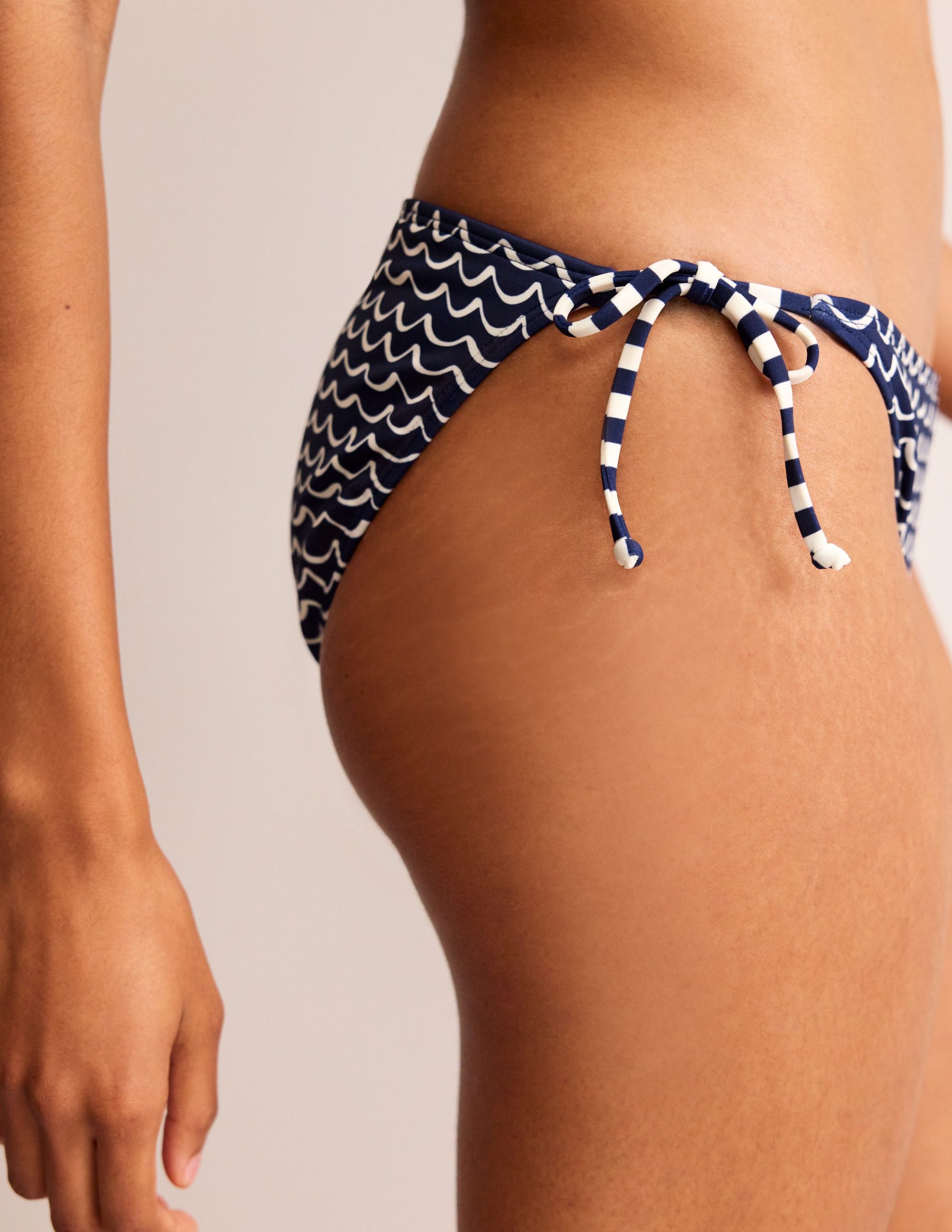 Symi String Bikini Bottoms-French Navy. Seagull - Image 2