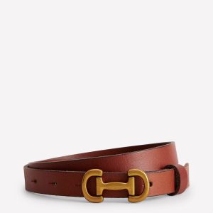 Iris Skinny Snaffle Trim Belt-Tan
