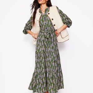Alba Viscose Maxi Dress-Chive. Tiger