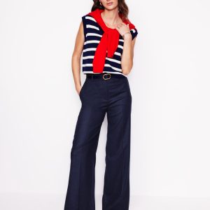 Westbourne Wool Blend Pants-Navy