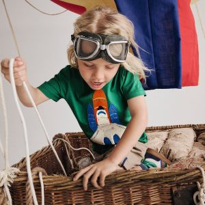 Short Sleeve Boucl?? T-shirt-Shady Green Rocket