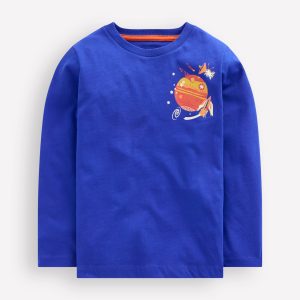 Front & Back Printed T-shirt-Sapphire Blue Space