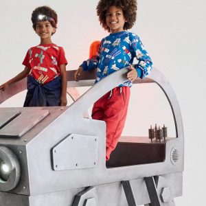 Everyday Printed Sweatshirt-Kingfisher Blue Satellites