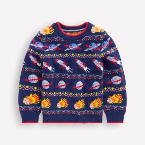 Fair Isle Jumper-College Navy Space