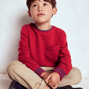 Cosy Mid-weight T-shirt-Red Liquorice/ Sapphire Blue