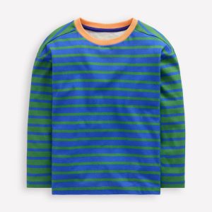 Breton T-shirt-Bright Blue/ Iguana Green