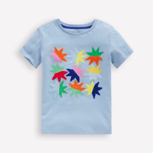 Short Sleeve Boucl?? T-shirt-Glacier Blue Circus Stars