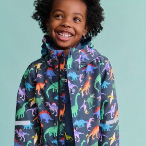 Waterproof Fisherman's Jacket-Robot Blue Dinos