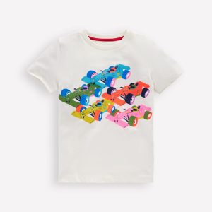 Short Sleeve Riso T-Shirt-Soft Ivory Race Cars