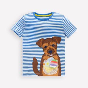 Lift-The-Flap T-shirt-Peacock Plume Blue