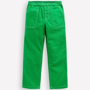 Pull-on Cotton Pants-Sapling Green