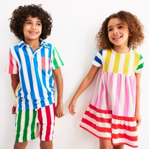 Towelling Polo Shirt-Hotchpotch Stripe