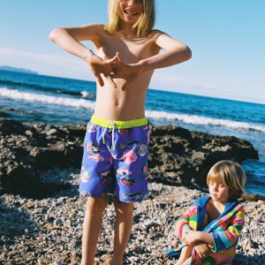 Swim Shorts-Blue Heron Fish