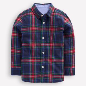 Cosy Cotton Check Shirt-Navy Check