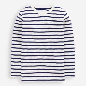Everyday Long Sleeve T-Shirt-Soft Ivory/ College Navy