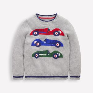 Fun Logo Sweater-Grey Marl Cars