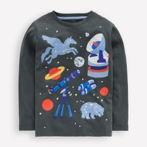 Long Sleeve Glow T-shirt-Smoke Astronomy