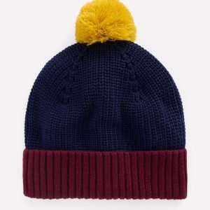 Knitted Beanie-College Navy Colour Block