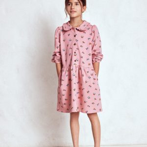 Cosy Jersey Shirt Dress-Vintage Pink Spaced Ditsy