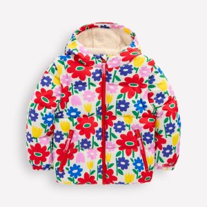 2-in-1 Padded Coat-Multi Pop Flower