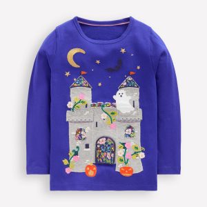 Long Sleeve LTF T-shirt-Sapphire Blue Haunted House