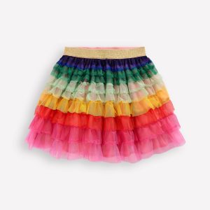 Tiered Tulle Skirt-Rainbow