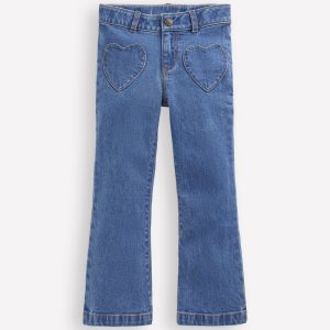 Denim Kick Flare Pants-Denim Hearts