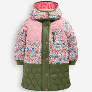 Cosy Longline Coat-Rose Pink Flowerbed