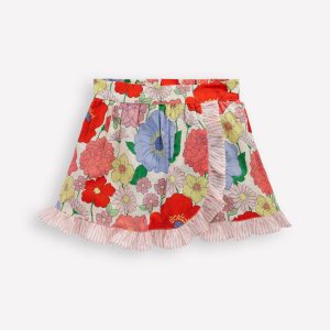 Wrap Frill Skort-Multi Summer Garden