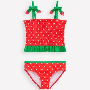 Smocked Tankini Set-Jam Red Strawberry