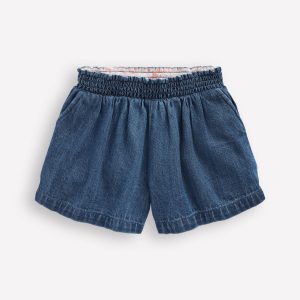 Pull-On Shorts-Mid Vintage Blue