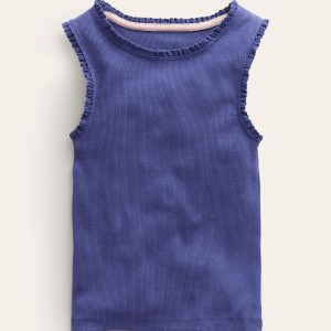 Ribbed Lace Trim Tank Top-Starboard