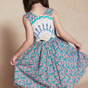 Zadie Applique Back Dress-Multi Flowerbed Shell