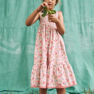 Luella Frill Maxi Sundress-Chalk Pink Garden Ditsy