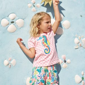 Juniper Woven Frill Shorts-Multi Coral Cove