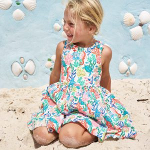 Harper Cross-Back Dress-Multi Coral Cove