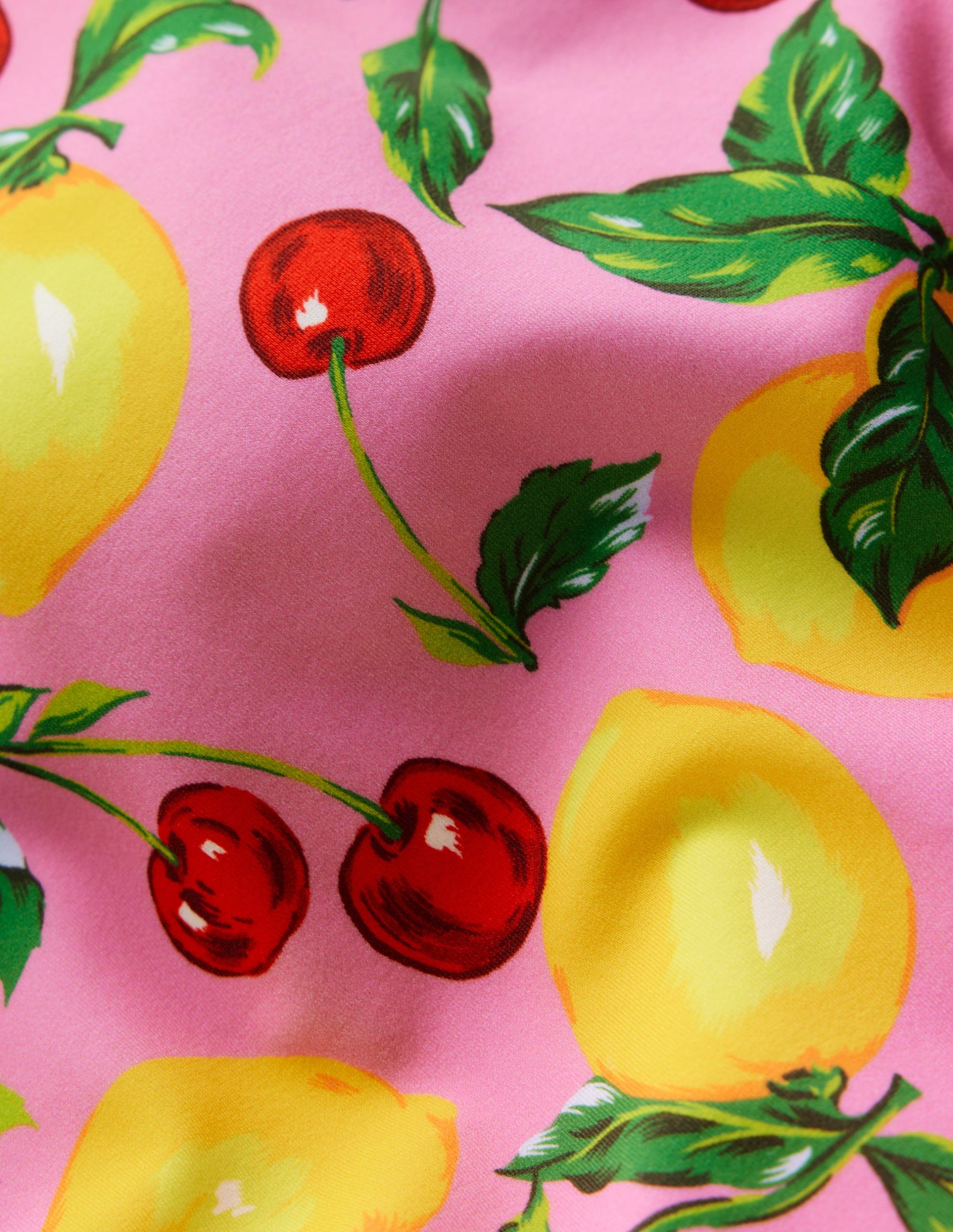 Hallie Frill Strap Swimsuit-Cosmos Pink Lemons & Cherries - Image 3