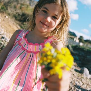 Maribel Strappy Swing Sundress-Pink Multi Stripe