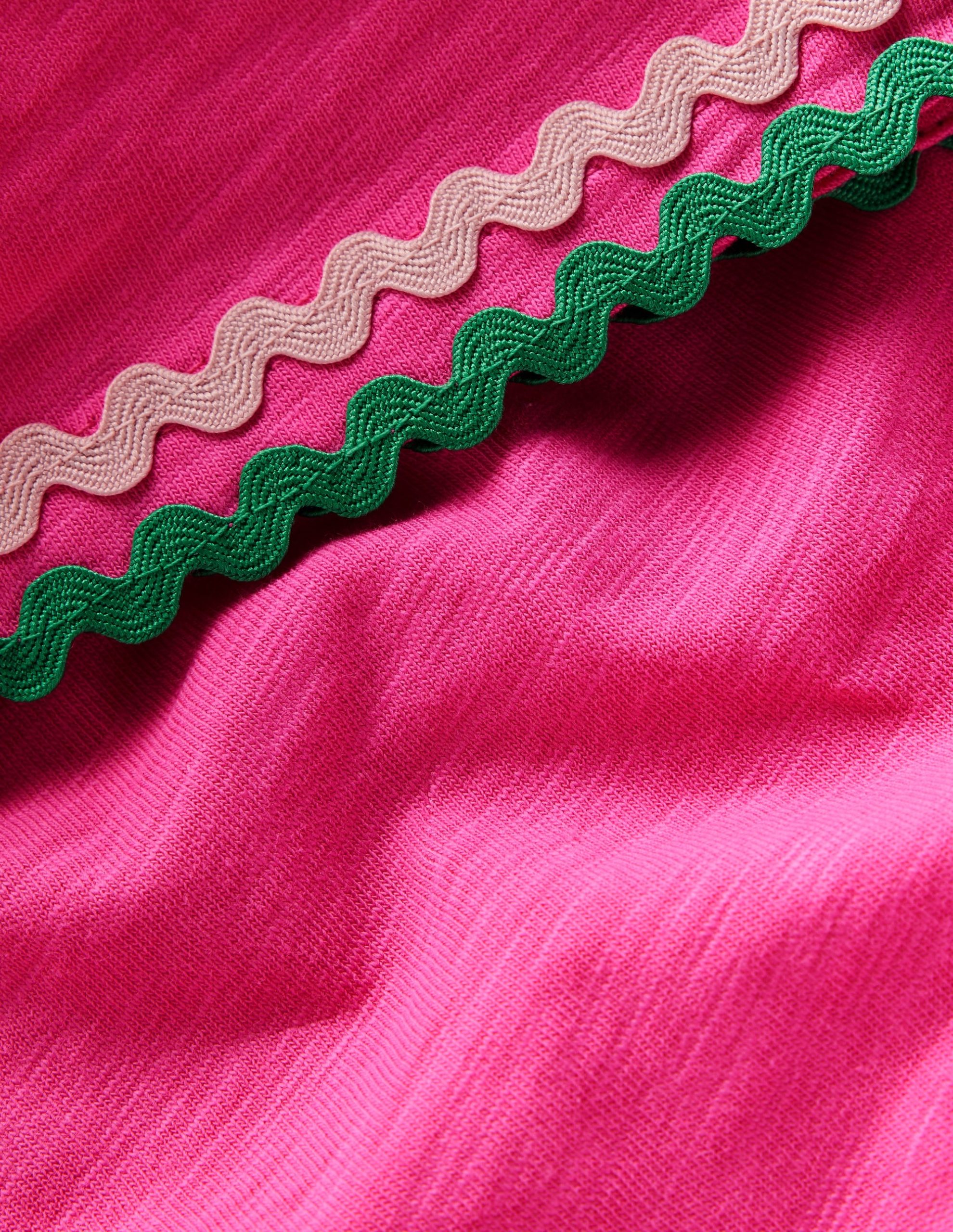 Trim Detail Pretty Top-Sorbet Pink - Image 3