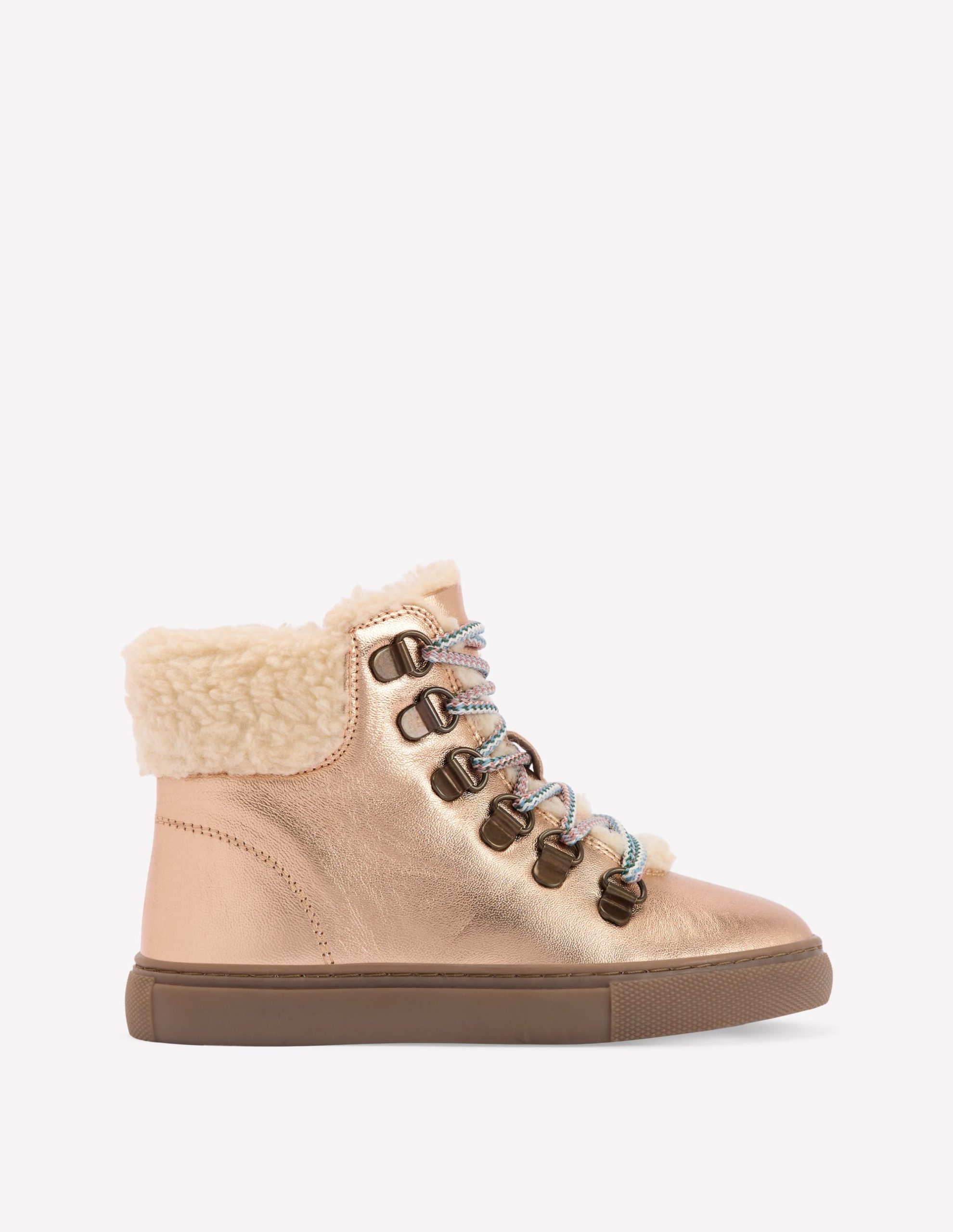 Borg Lace-up Boots-Bronze