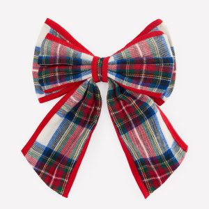 Big Bow Clip-Ivory Check
