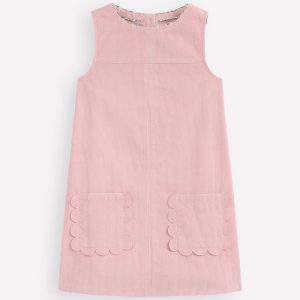 Saffy Cord Pinafore Dress-Vintage Pink